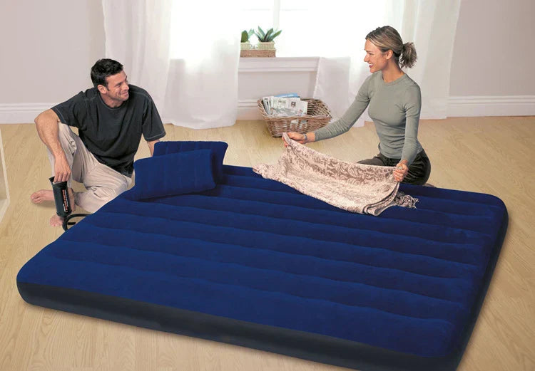 Matelas Gonflable 2 places 2 oreillets pompe electrique+ pompe manuel)