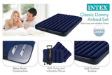 Matelas gonflable 2 places 2 oreillets + pompe manuel