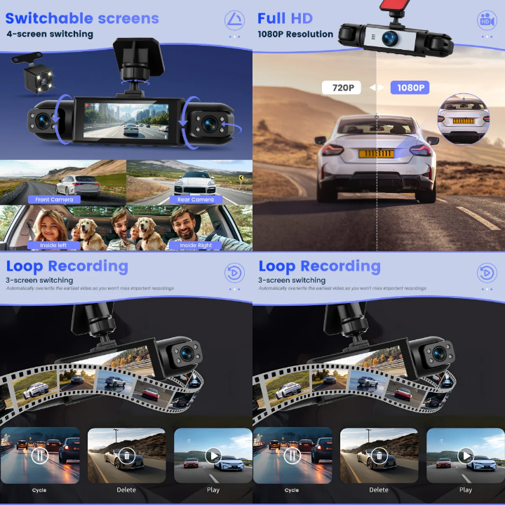 Dashcam Premium 4-en-1