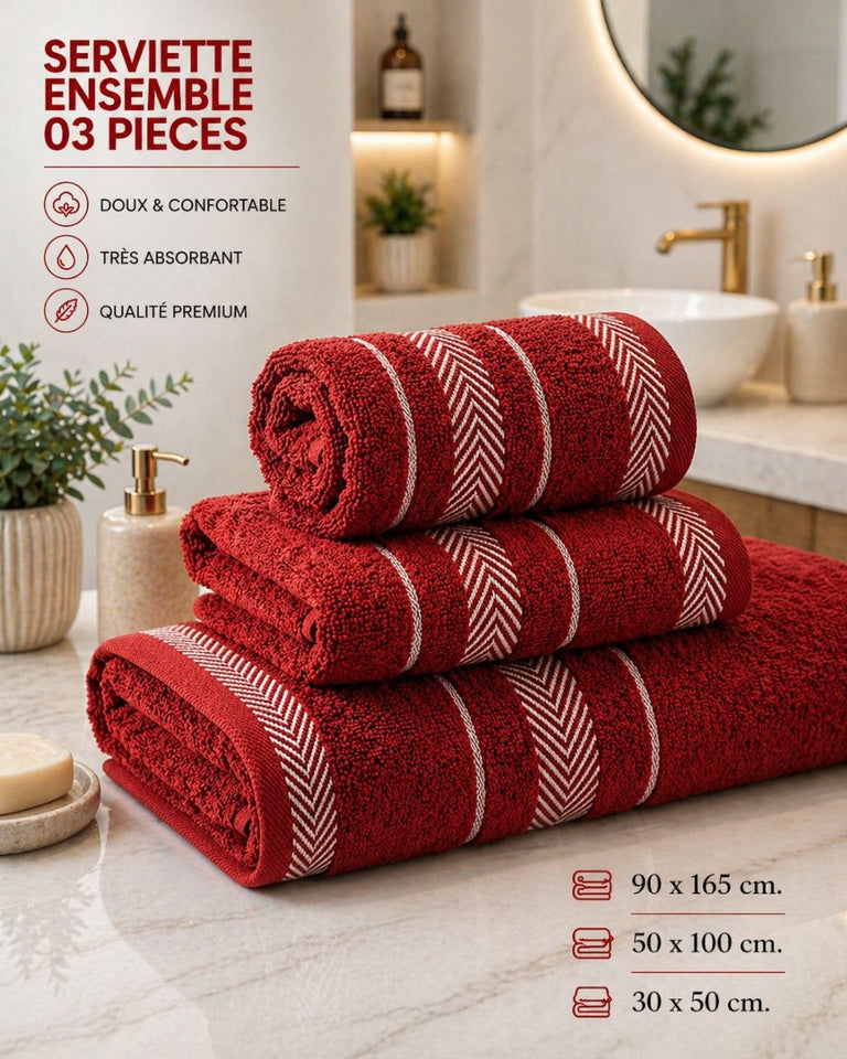 Ensemble serviette 3pieces