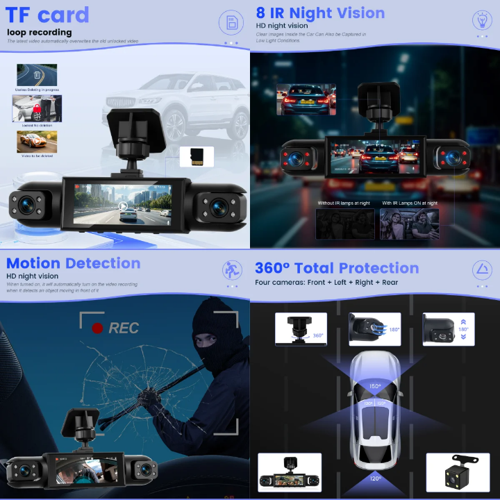 Dashcam Premium 4-en-1