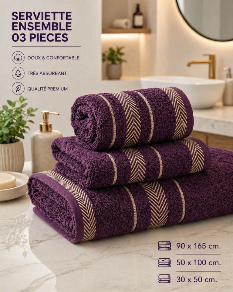 Ensemble serviette 3pieces